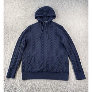 Brooks‎ Brothers Sweater Hoodie Mens Large Navy Blue Cable Knit Pullover